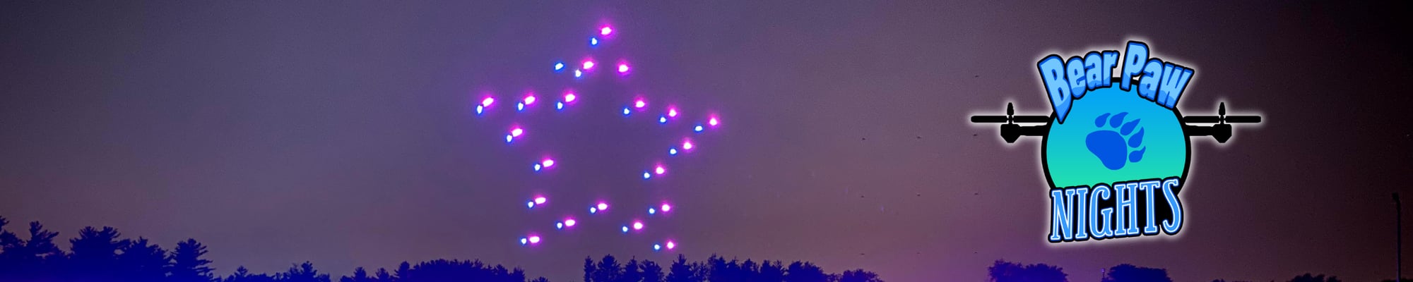 Bear Paw Nights drone show during the summer at Bear Paw Adventure Park. Bear Paw Nights drone show during the summer at Bear Paw Adventure Park.